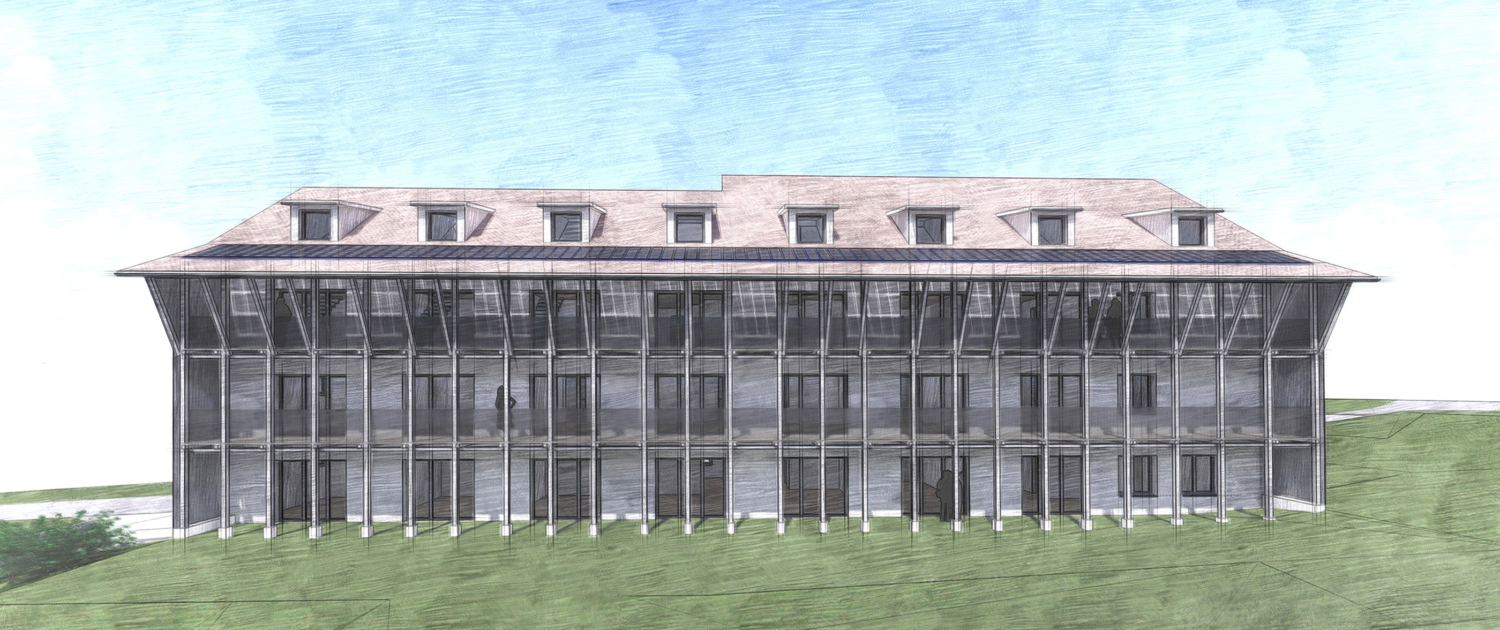 Wohnblock in Gachnang, Zeichnung Projektstudie