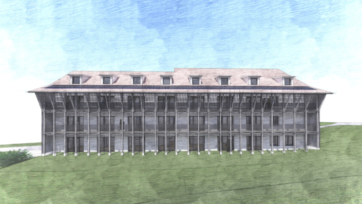 Wohnblock in Gachnang, Zeichnung Projektstudie